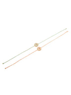 NVR Men Set of 2 Peach & Green Kundan Studded Round Floral Design Rakhi Combo - Distacart