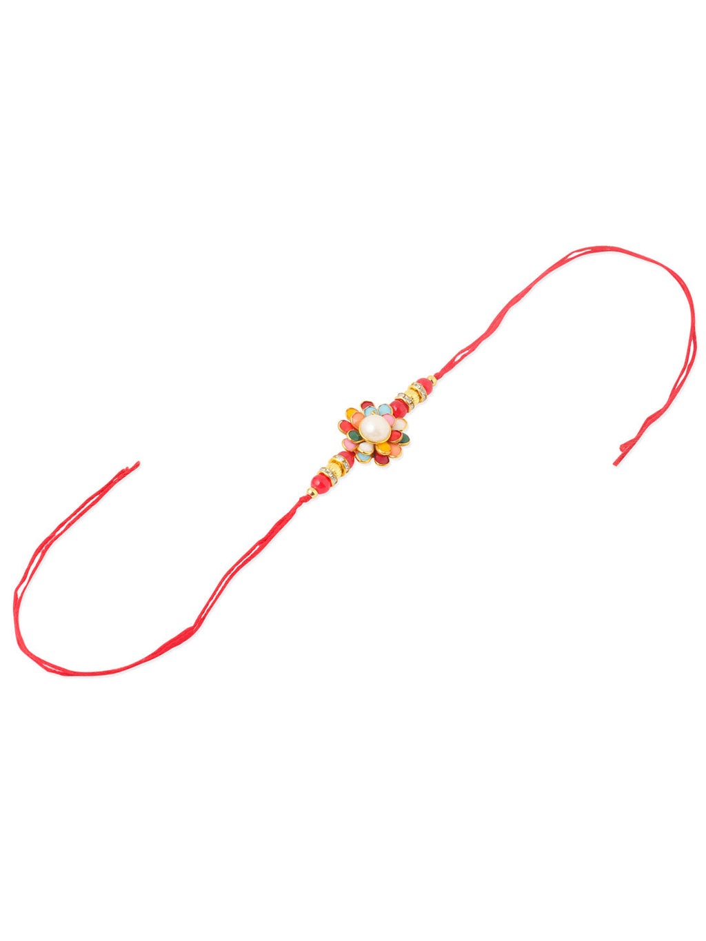 NVR Men Multicolor Beads & Pearls Floral Design Thread Rakhi, Combo for Rakshabandhan - Distacart