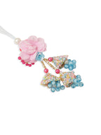 NVR Set of 2 Multicolor Artificial Beads Floral Design Bhaiya Bhabhi Rakhi Combo - Distacart