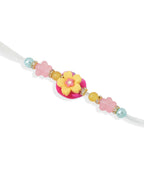 NVR Set of 2 Multicolor Artificial Beads Floral Design Bhaiya Bhabhi Rakhi Combo - Distacart