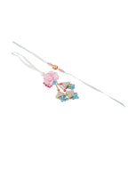 NVR Set of 2 Multicolor Artificial Beads Floral Design Bhaiya Bhabhi Rakhi Combo - Distacart