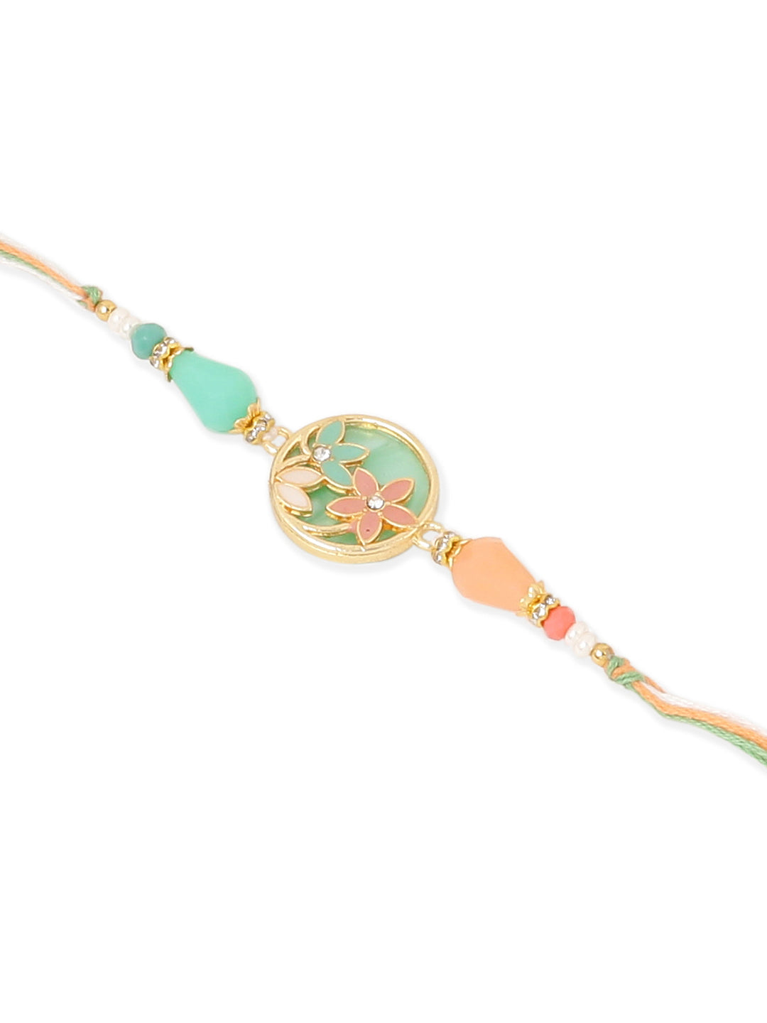 NVR Set of 2 Multicolor Artificial Beads Traditional Bhaiya Bhabhi Pair Rakhi Combo - Distacart