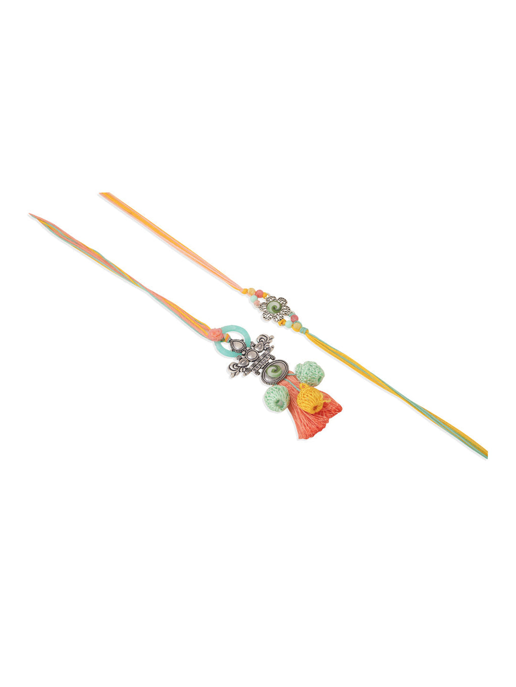 NVR Set of 2 Artificial Beads Traditional Bhaiya Bhabhi Pair Rakhi Combo - Distacart