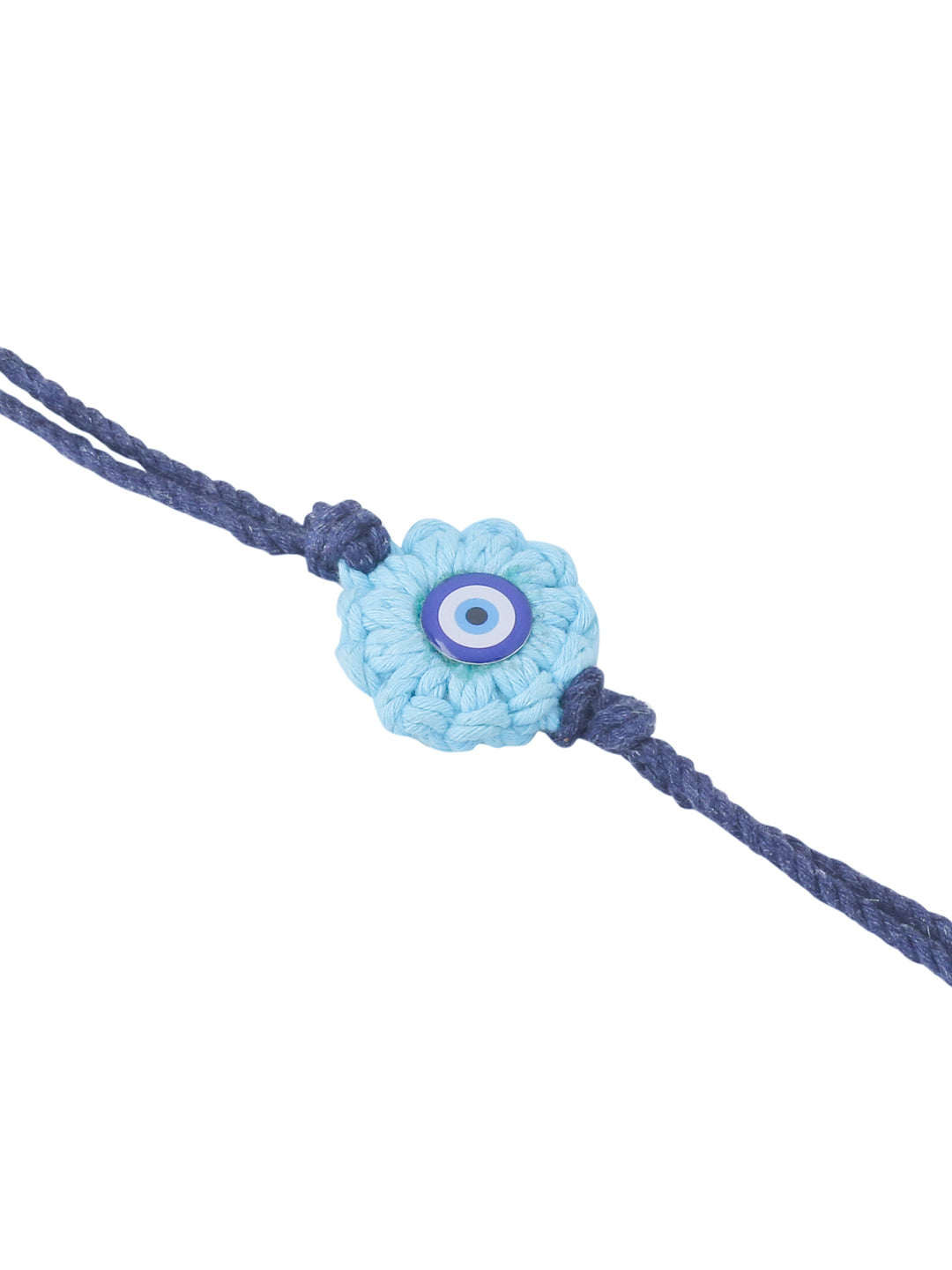 NVR Set of 2 Blue Evil Eye Floral Style Bhaiya Bhabhi Rakhi Set, Combo for Rakshabandhan - Distacart