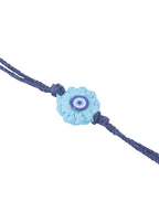 NVR Set of 2 Blue Evil Eye Floral Bhaiya Bhabhi Rakhi With Roli Chawal Chandan & Mishri - Distacart