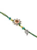 NVR Set of 2 Green Pearls Bhaiya Bhabhi Thread Rakhi, Combo for Rakshabandhan - Distacart