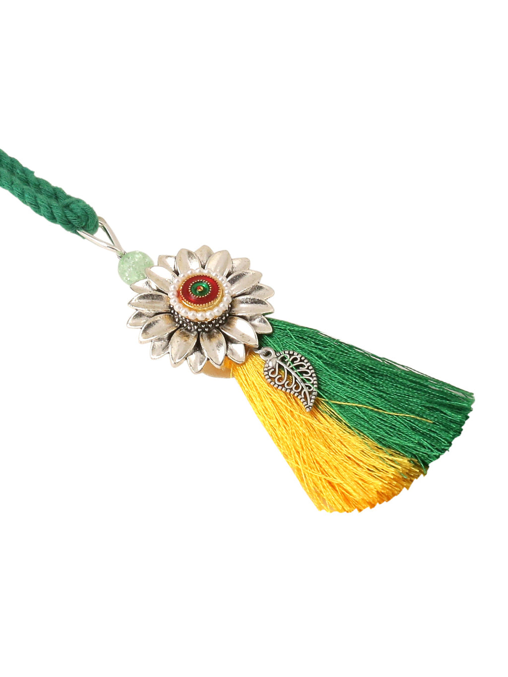 NVR Set of 2 Green Pearls Bhaiya Bhabhi Thread Rakhi, Combo for Rakshabandhan - Distacart