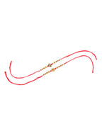 NVR Men Set of 2 Red & Gold Floral Design Artificial Stones & Beads Thread Rakhi Combo - Distacart