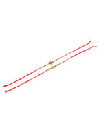 NVR Men Set of 2 Red & Gold Floral Design Artificial Stones & Beads Thread Rakhi Combo - Distacart