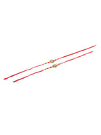 NVR Men Set of 2 Floral Design Red Artificial Stones & Beads Thread Rakhi Combo - Distacart