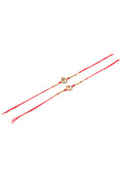 NVR Men Set of 2 Golden Red Religious Designer Ganesh Ji Thread Rakhi Combo - Distacart