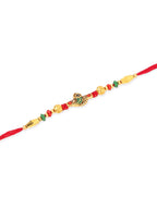 NVR Men Set of 3 Red & Gold Floral Design Artificial Stones and Beads Thread Rakhi Combo - Distacart