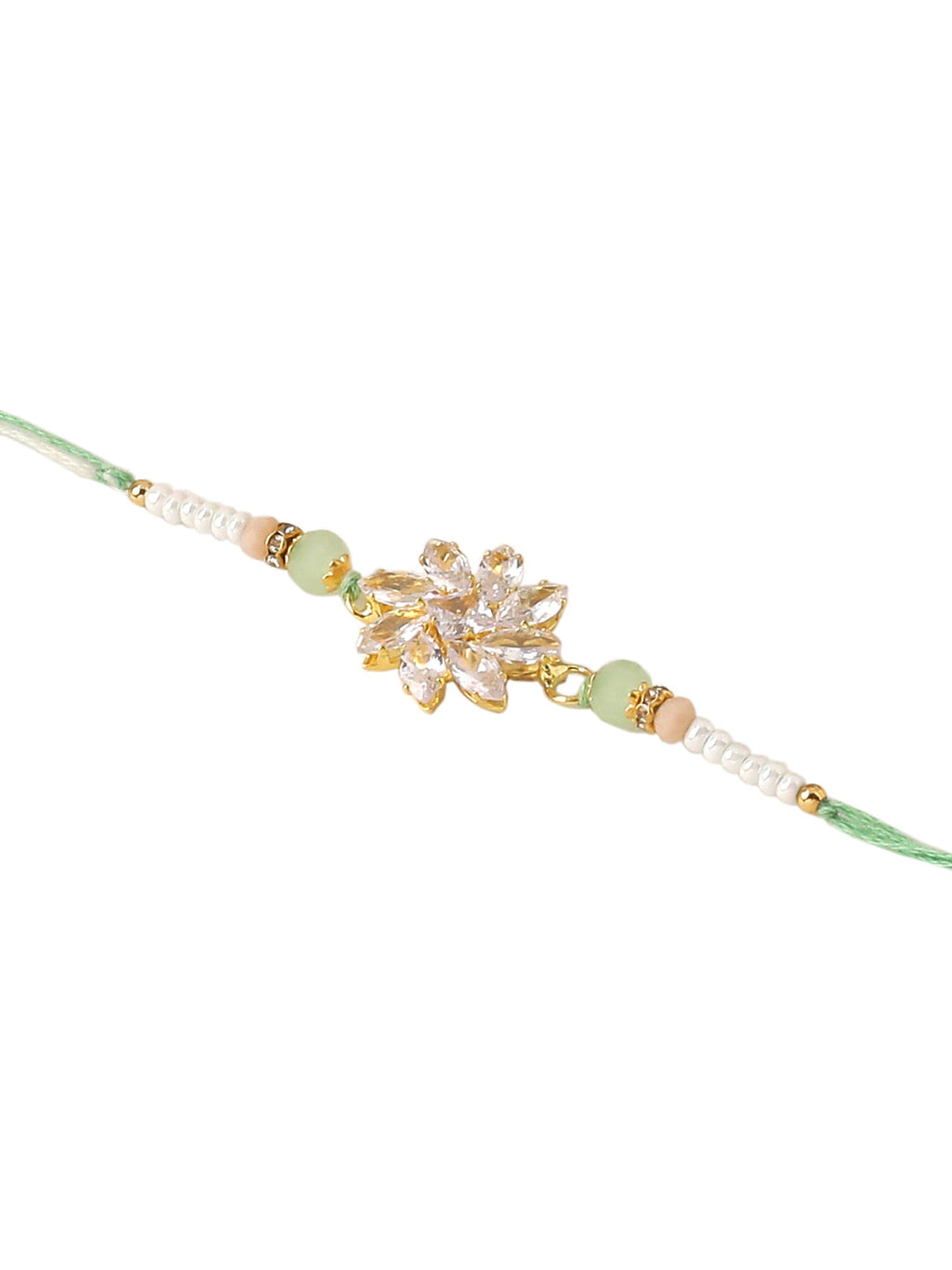 NVR Set of 2 Green Artificial Stones Bhaiya Bhabhi Rakhi With Roli Chawal Chandan & Mishri - Distacart
