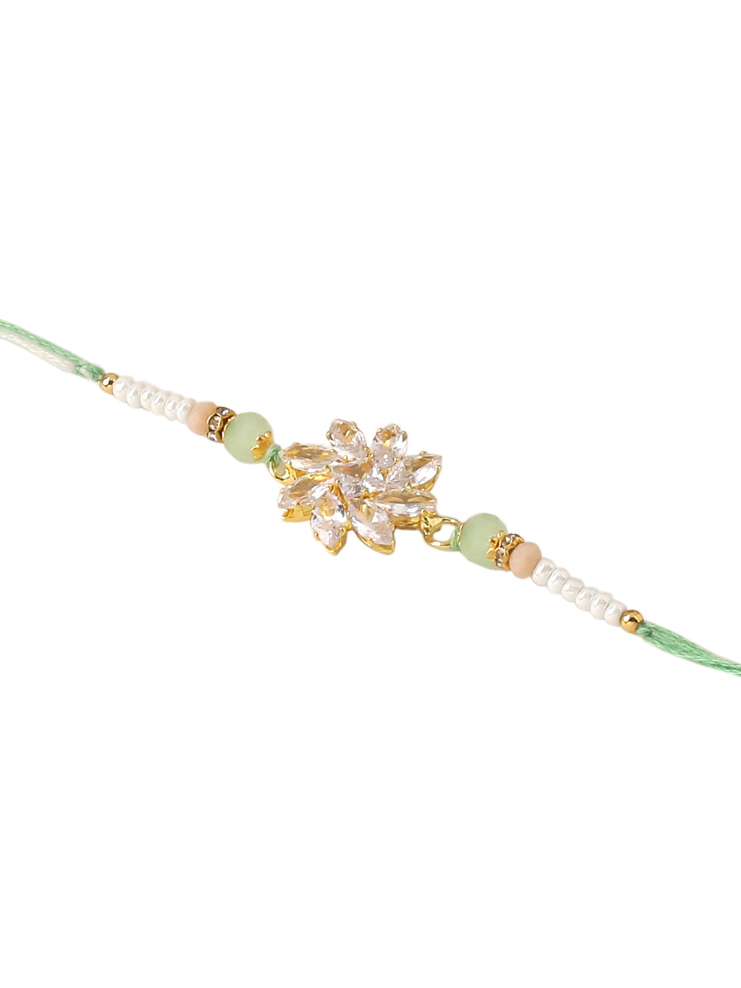 NVR Set of 2 Green Artificial Stones Bhaiya Bhabhi Rakhi With Roli Chawal Chandan & Mishri - Distacart