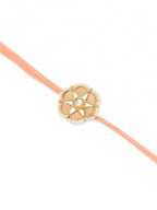 NVR Set of 2 Peach Color Artificial Stones & Pearls Bhaiya Bhabhi Rakhi Combo - Distacart
