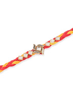 NVR Men Set of 3 Red & Yellow Kundan Studded Floral Design Thread Rakhi Combo - Distacart