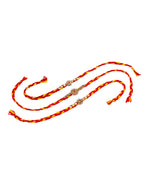 NVR Men Set of 3 Red & Yellow Kundan Studded Floral Design Thread Rakhi Combo - Distacart