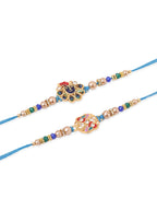 NVR Men Set of 2 Blue Artificial Stones & Beads Thread Rakhi, Combo for Rakshabandhan - Distacart