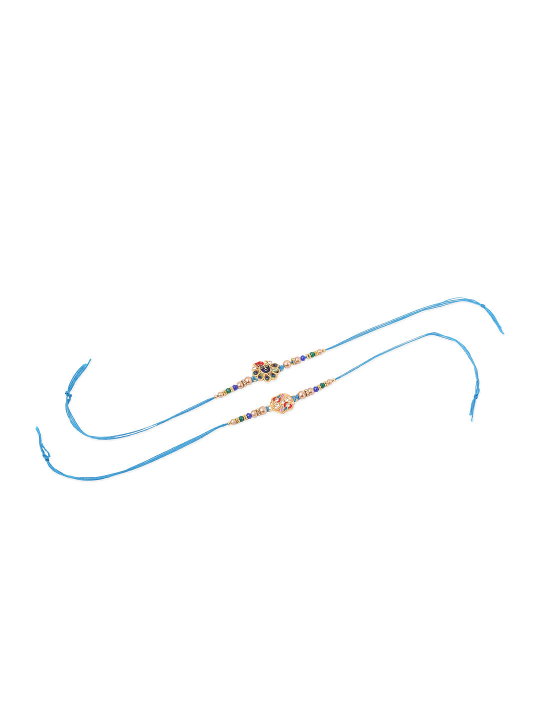 NVR Men Set of 2 Blue Artificial Stones & Beads Thread Rakhi, Combo for Rakshabandhan - Distacart