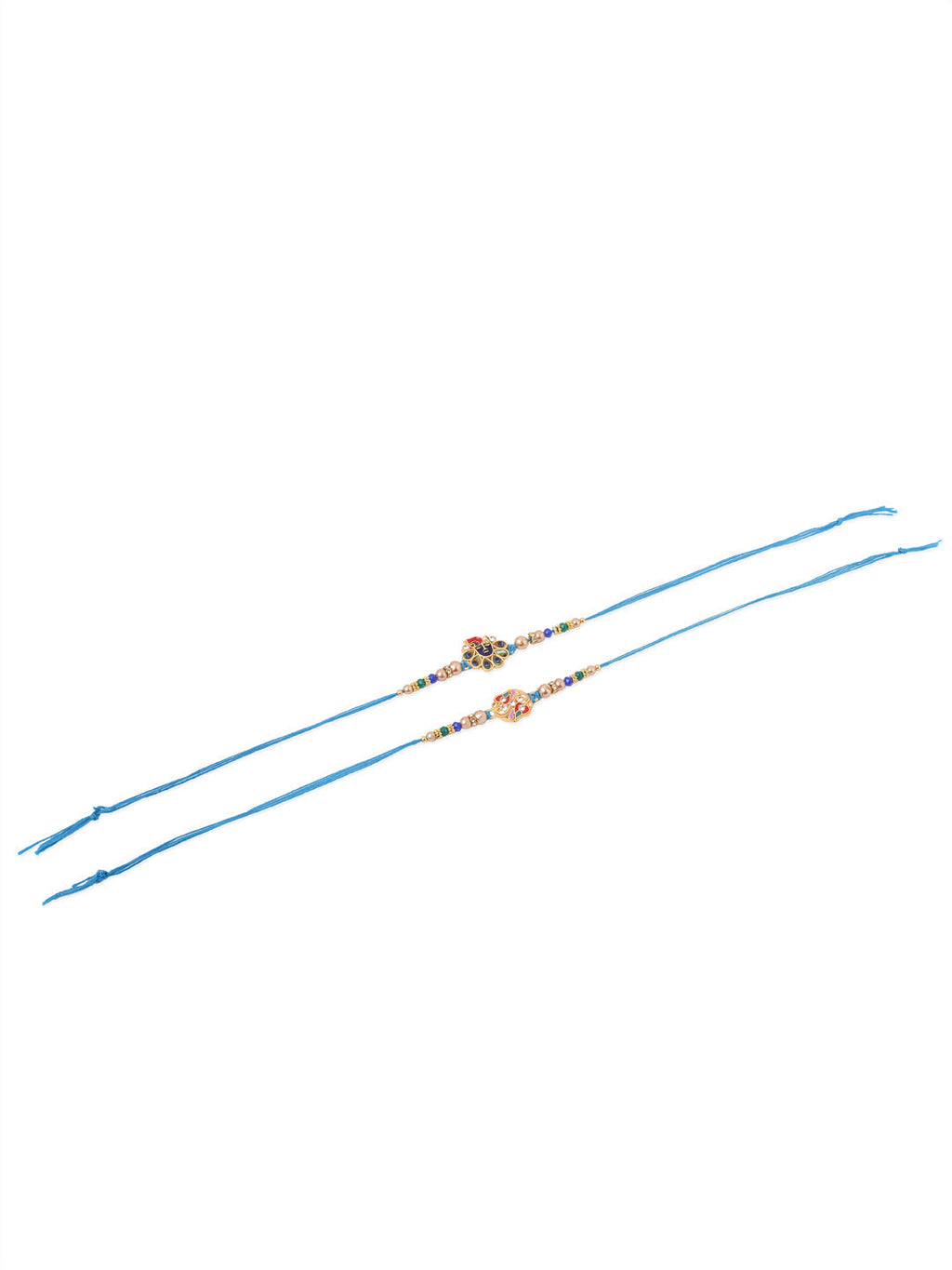 NVR Men Set of 2 Blue Artificial Stones & Beads Thread Rakhi, Combo for Rakshabandhan - Distacart
