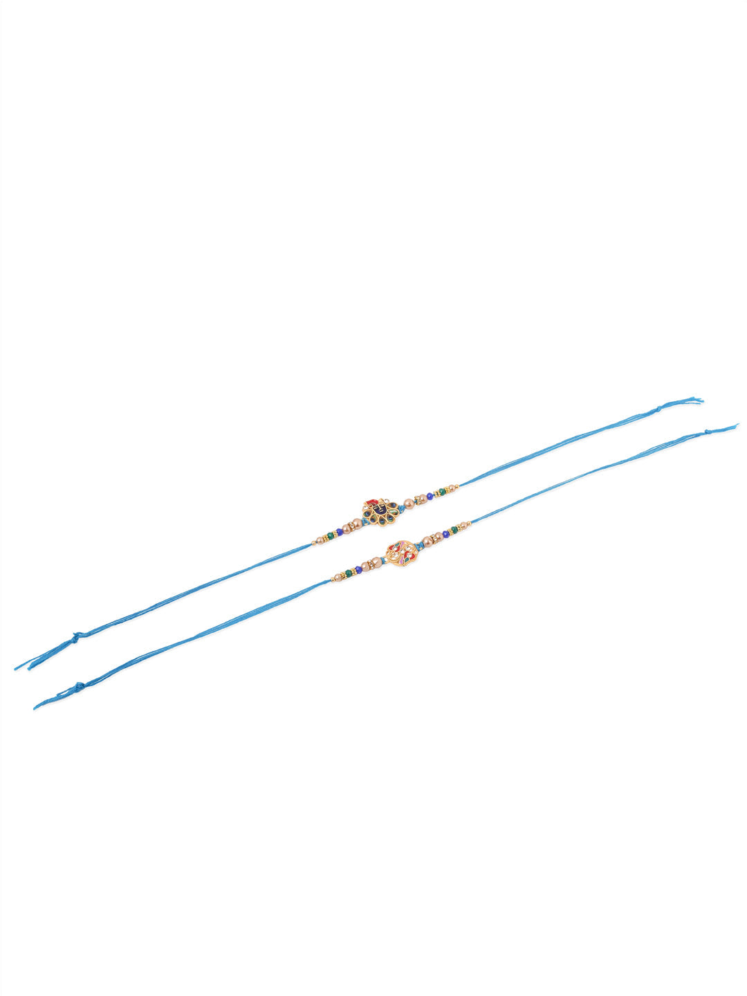 NVR Men Set of 2 Blue Artificial Stones & Beads Thread Rakhi, Combo for Rakshabandhan - Distacart
