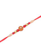 NVR Men Set of 4 Red Artificial Stones & Beads Floral Shape Thread Rakhi Combo - Distacart