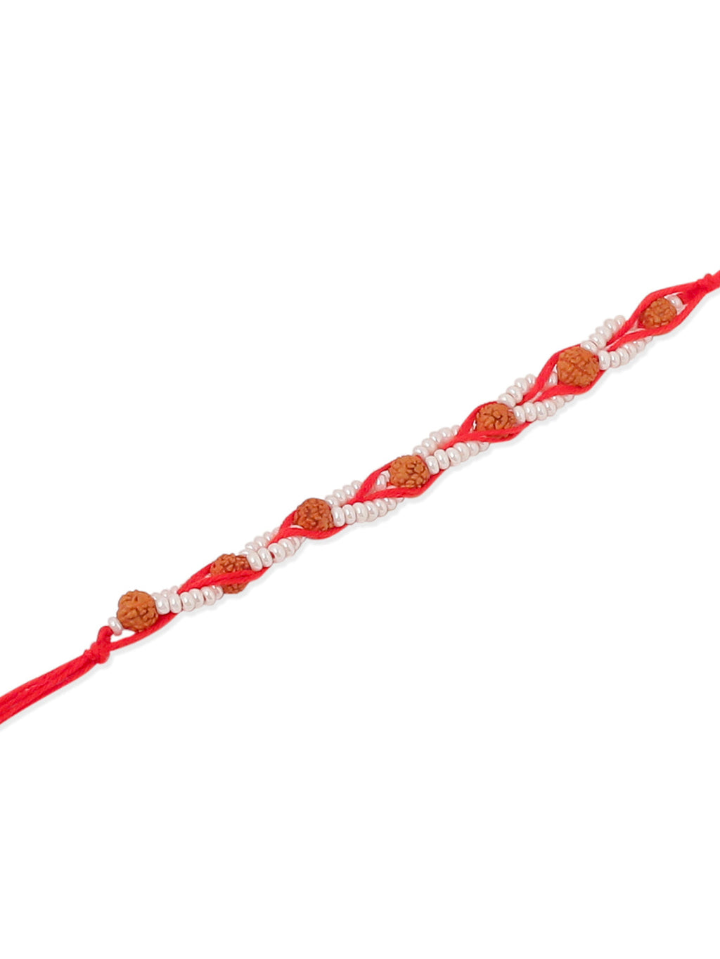 NVR Men Set of 2 Red Artificial Stones & Rudraksh Thread Rakhi, Combo for Rakshabandhan - Distacart