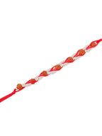 NVR Men Set of 2 Red Artificial Stones & Rudraksh Thread Rakhi, Combo for Rakshabandhan - Distacart
