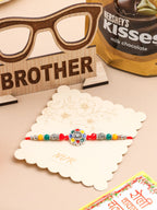 NVR Men Multicolor Artificial Stones & Beads Floral Design Thread Rakhi Combo - Distacart