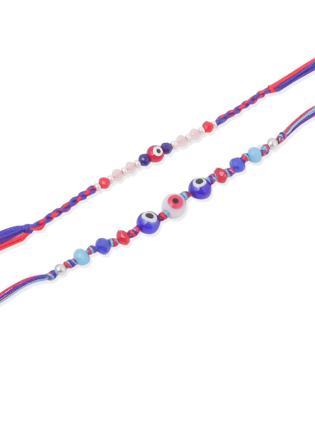 NVR Men Multicolor Evil Eye Artificial Beads Thread Rakhi, Combo for Rakshabandhan - Distacart