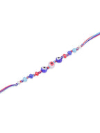 NVR Men Multicolor Evil Eye Artificial Beads Thread Rakhi with Roli Chawal Chandan & Mishri - Distacart