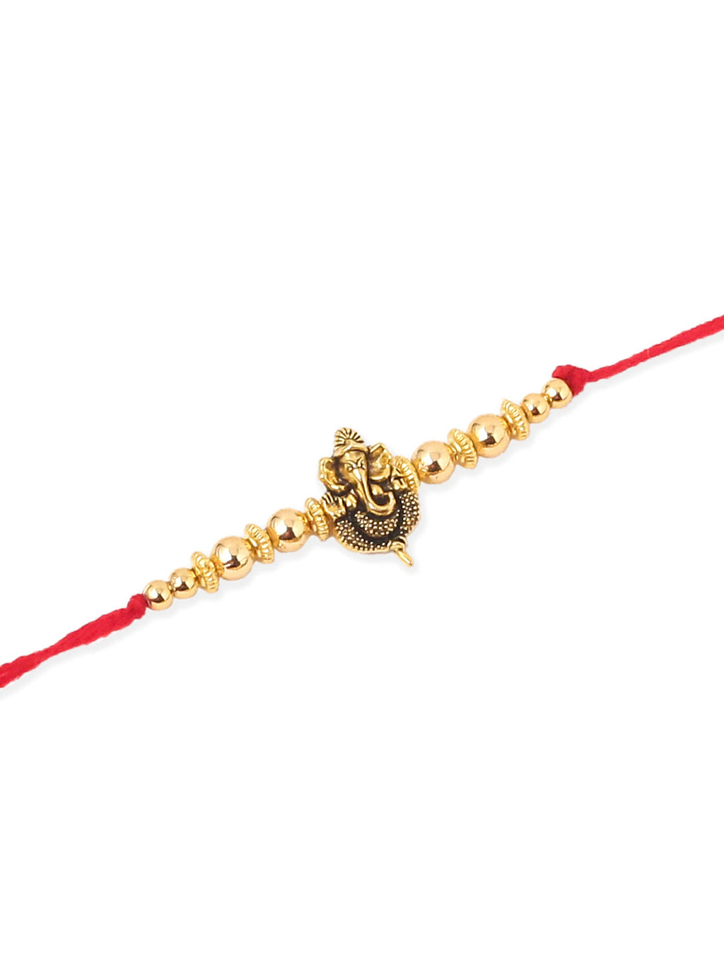 NVR Men Set of 3 Gold Toned Designer Ganesh Ji Thread Rakhi, Combo for Rakshabandhan - Distacart