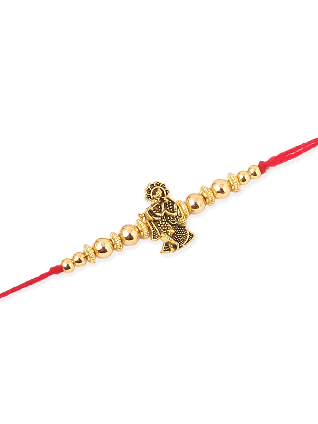 NVR Men Set of 3 Gold Toned Designer Ganesh Ji Thread Rakhi, Combo for Rakshabandhan - Distacart