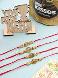 NVR Men Set of 4 Gold Toned Artificial Stones Swastik Design Thread Rakhi Combo - Distacart