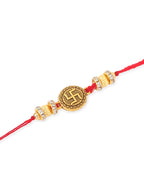 NVR Men Set of 4 Gold Toned Artificial Stones Swastik Design Thread Rakhi Combo - Distacart