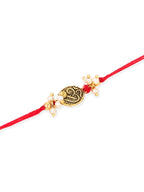 NVR Men Set of 2 Gold Toned Pearls Swastik Desgin Thread Rakhi, Combo for Rakshabandhan - Distacart