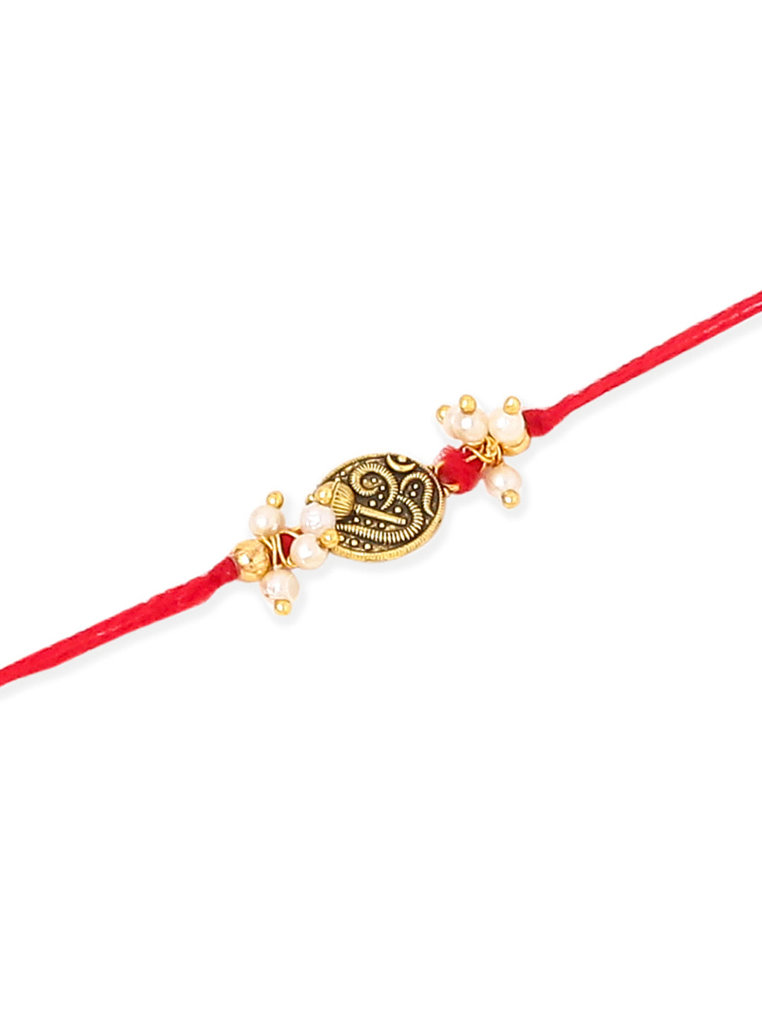NVR Men Set of 2 Gold Toned Pearls Swastik Desgin Thread Rakhi, Combo for Rakshabandhan - Distacart