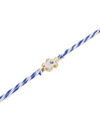 NVR Men Blue Evil Eye Thread Rakhi with Roli Chawal Chandan & Mishri - Distacart