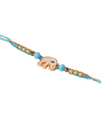 NVR Set of 2 Blue Artificial Stones & Beads Floral Bhaiya Bhabhi Rakhi Combo - Distacart