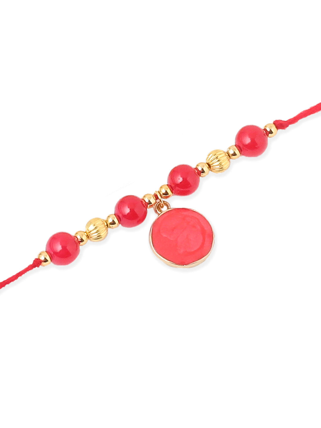NVR Men Set of 3 Multicolor Artificial Beads Thread Rakhi with Roli Chawal Chandan & Mishri - Distacart