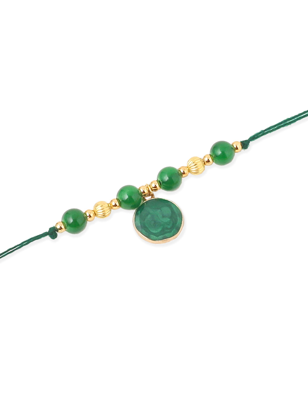 NVR Men Set of 3 Multicolor Artificial Beads Thread Rakhi with Roli Chawal Chandan & Mishri - Distacart