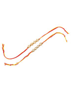 NVR Men Set of 2 Multicolor Kundan Studded Thread Rakhi with Roli Chawal Chandan & Mishri - Distacart