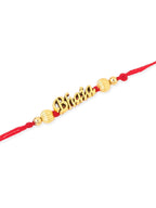 NVR Men's Set of 3 Gold Toned Thread Rakhi Set, Combo for Rakshabandhan - Distacart
