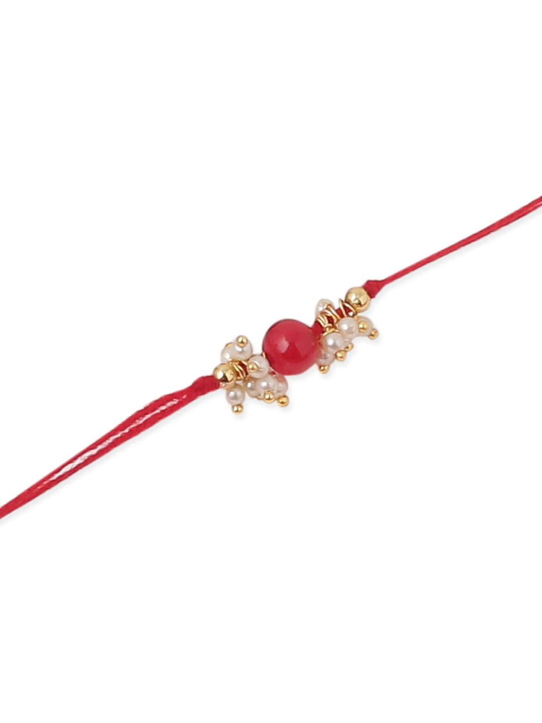 NVR Men Set of 3 Red Artificial Beads & Pearls Thread Rakhi, Combo for Rakshabandhan - Distacart