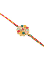 NVR Set of 2 Artificial Beads & Sea Shell Floral Design Bhaiya Bhabhi Rakhi Combo - Distacart
