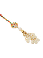 NVR Set of 2 Artificial Beads & Sea Shell Floral Design Bhaiya Bhabhi Rakhi Combo - Distacart