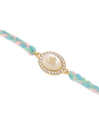 NVR Set of 2 White Pearls & Artificial Beads Bhaiya Bhabhi Rakhi Set, Combo for Rakshabandhan - Distacart