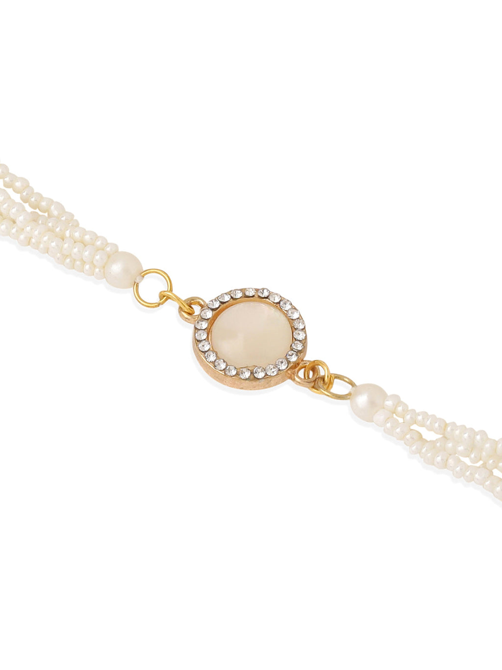 NVR Set of 2 White Pearls & Artificial Beads Bhaiya Bhabhi Rakhi with Roli Chawal Chandan & Mishri - Distacart
