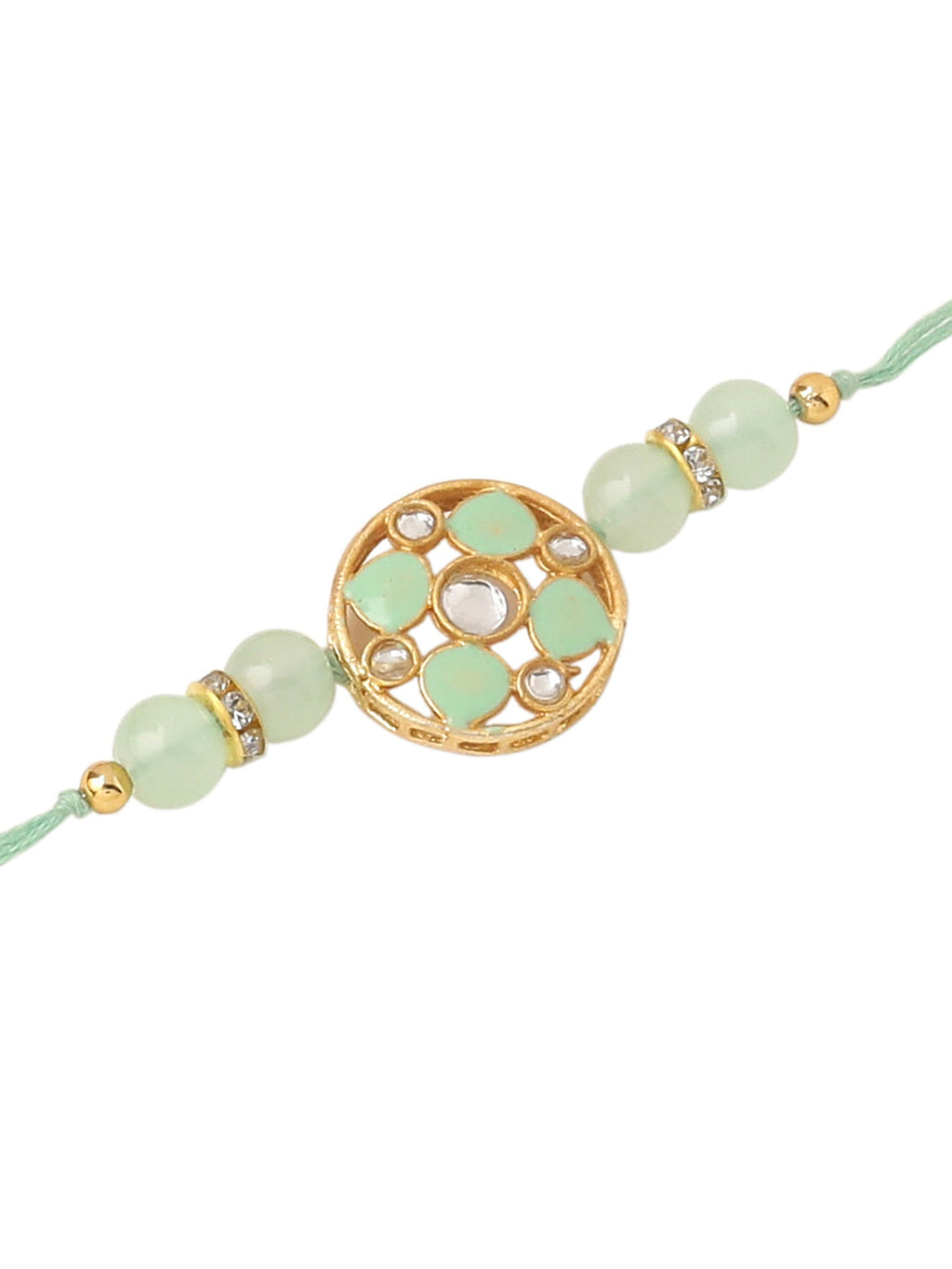 NVR Men Set of 2 Artificial Stones & Beads Floral Design Thread Rakhi Combo - Distacart