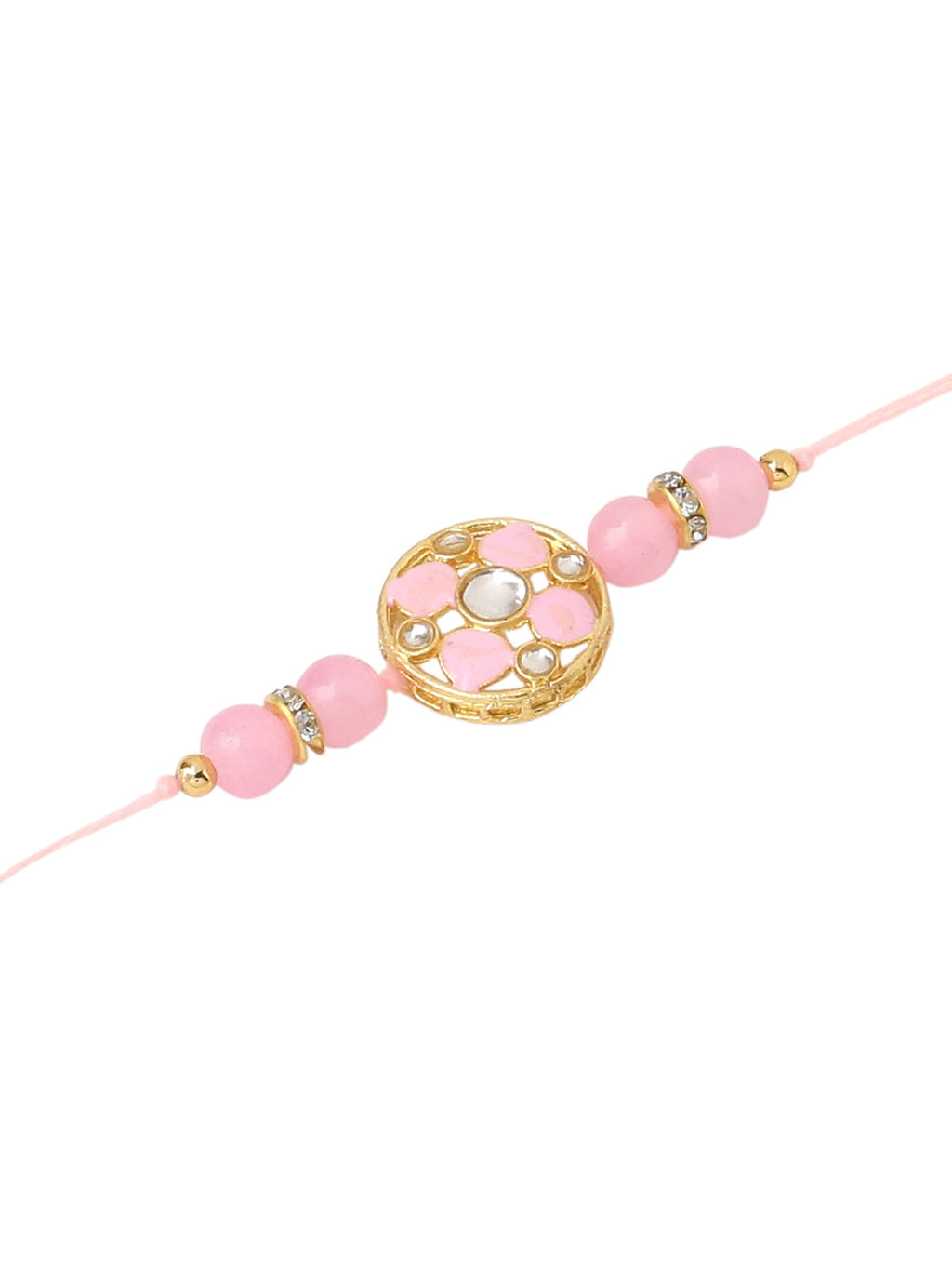 NVR Men Set of 2 Artificial Stones & Beads Floral Design Thread Rakhi Combo - Distacart